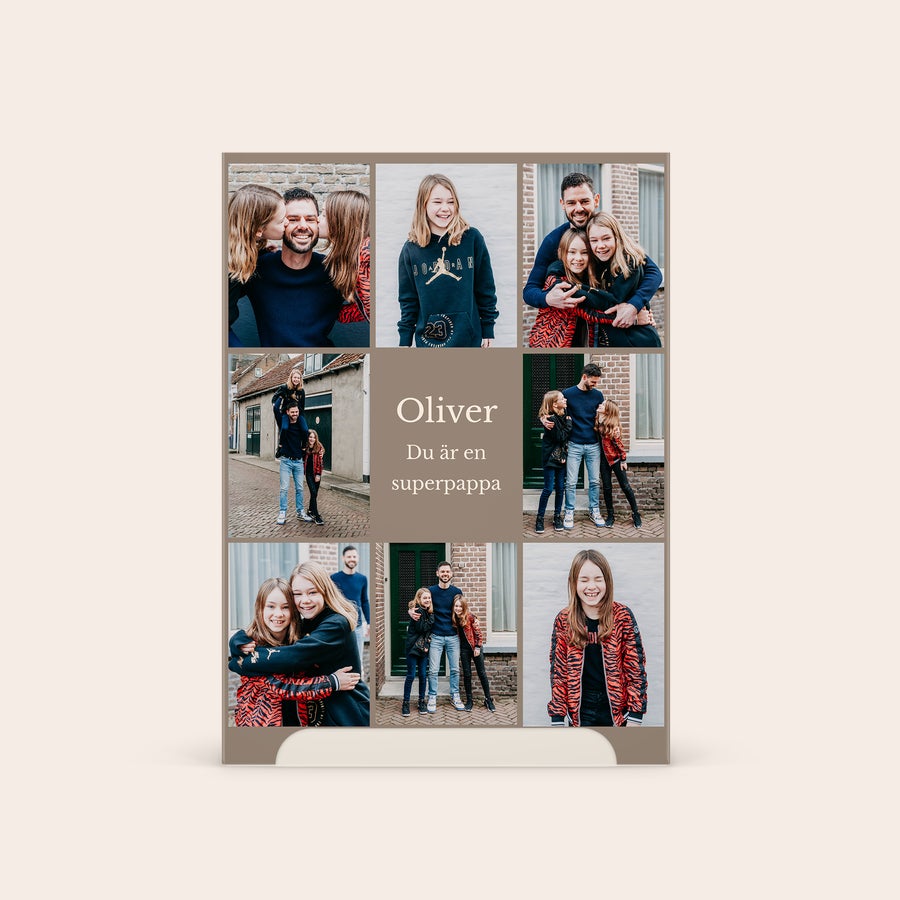 Personlig yxa presentset - Dark Temptation Presentset med personligt fotocollage och texten Oliver Du är en superpappa vem kommer du att överraska med ett Axe-presentset med ett personligt omslag