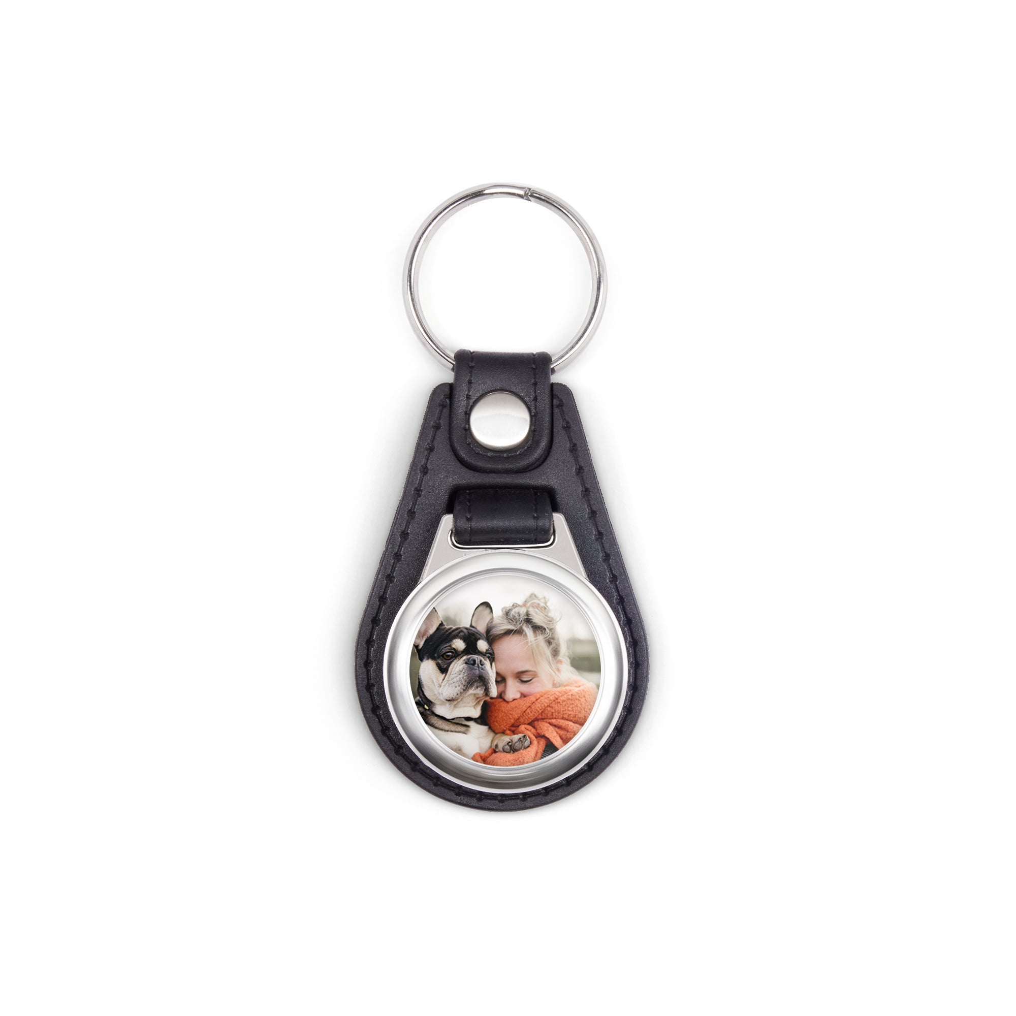 Personalised key ring - Round - Leather