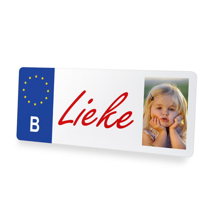 Nummerplaat bedrukken met naam of foto