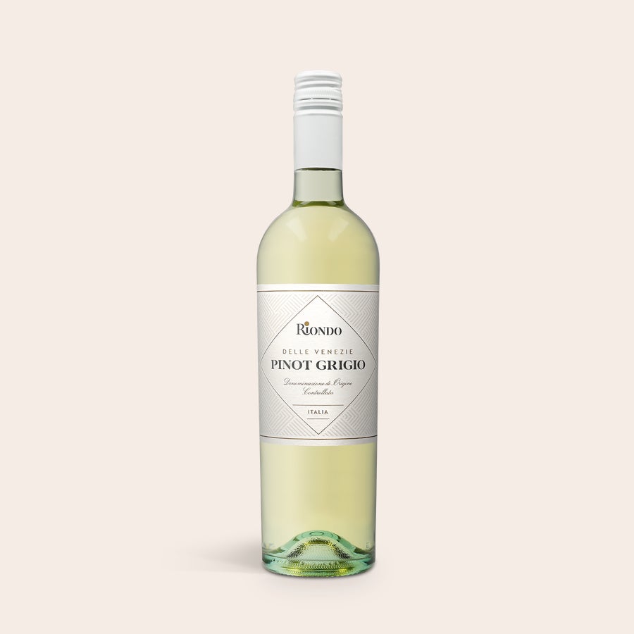 Wein Riondo Pinot Grigio personalisieren Das perfekte Weingeschenk: Riondo Pinot Grigio in personalisierbarer Holzkiste mit Aufdruck