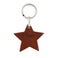 Személyre szabott bőr kulcstartó - Star (Brown)