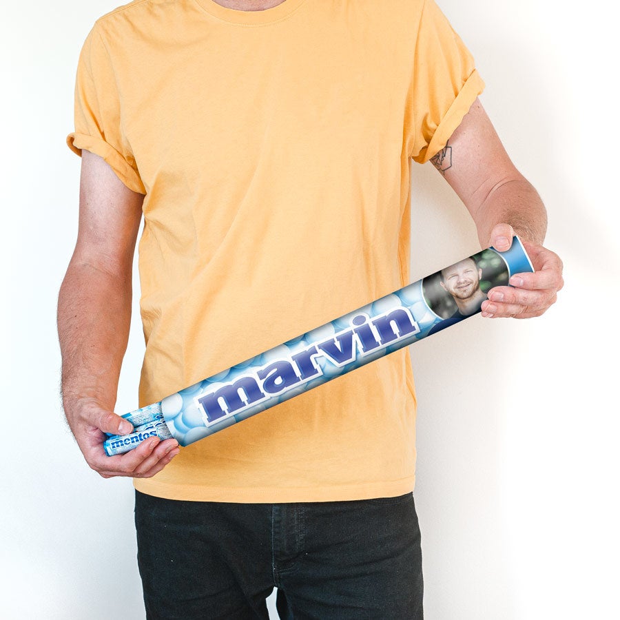 Mentos XXL-rol personaliseren Mentos XXL-rol personaliseren