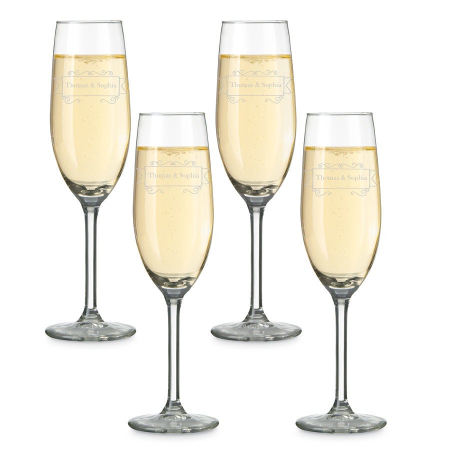 Personalised Champagne Glasses - 4 pcs