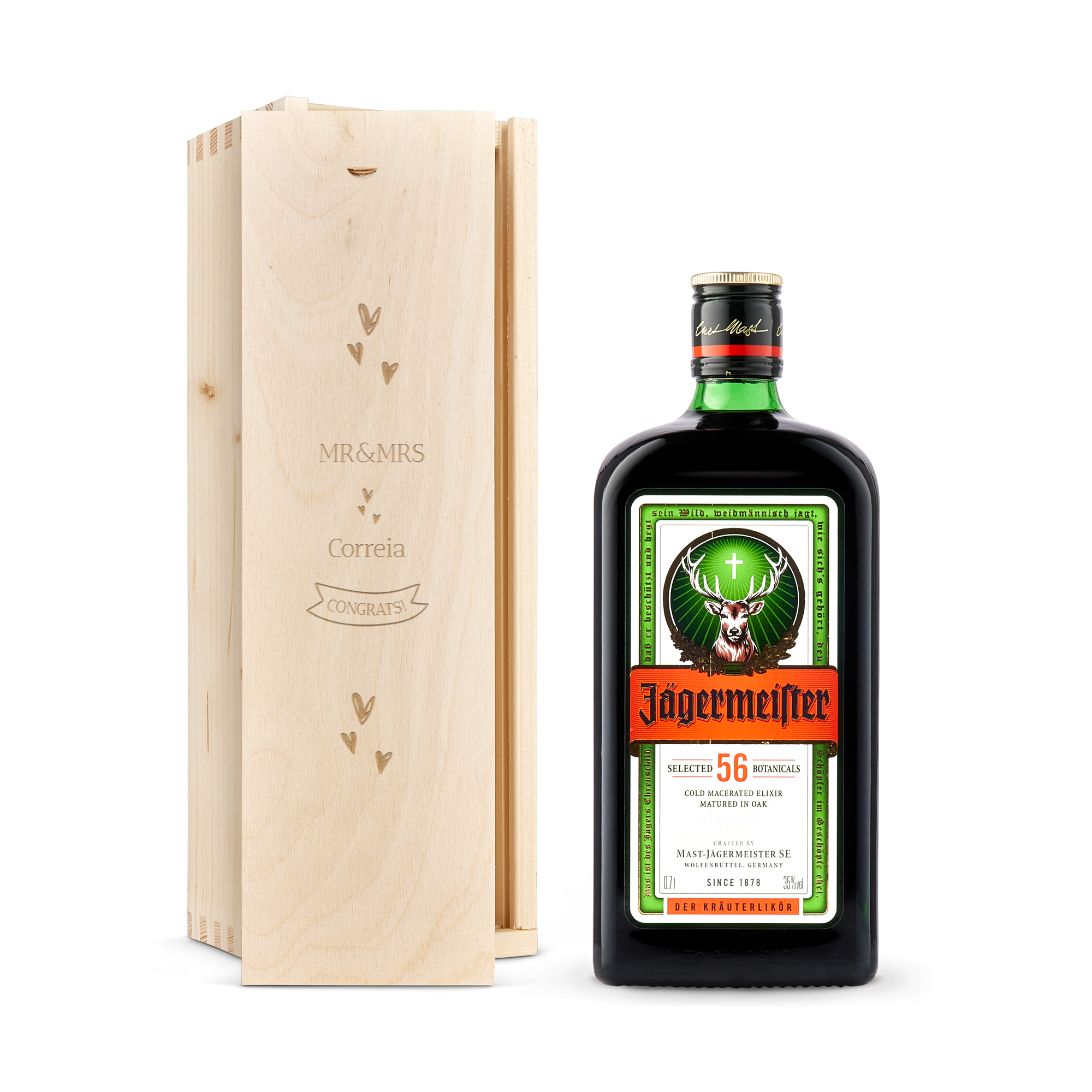 Licor em caixa gravada - Jägermeister