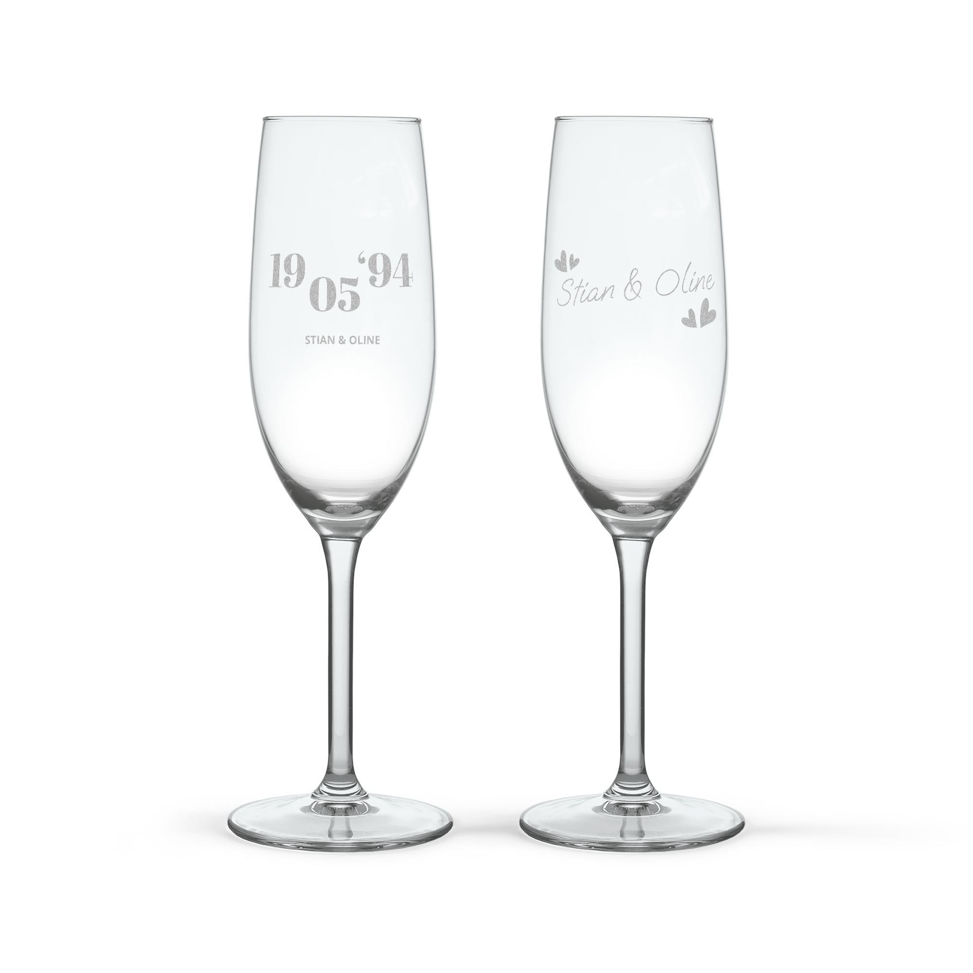 Champagnekasse med glass