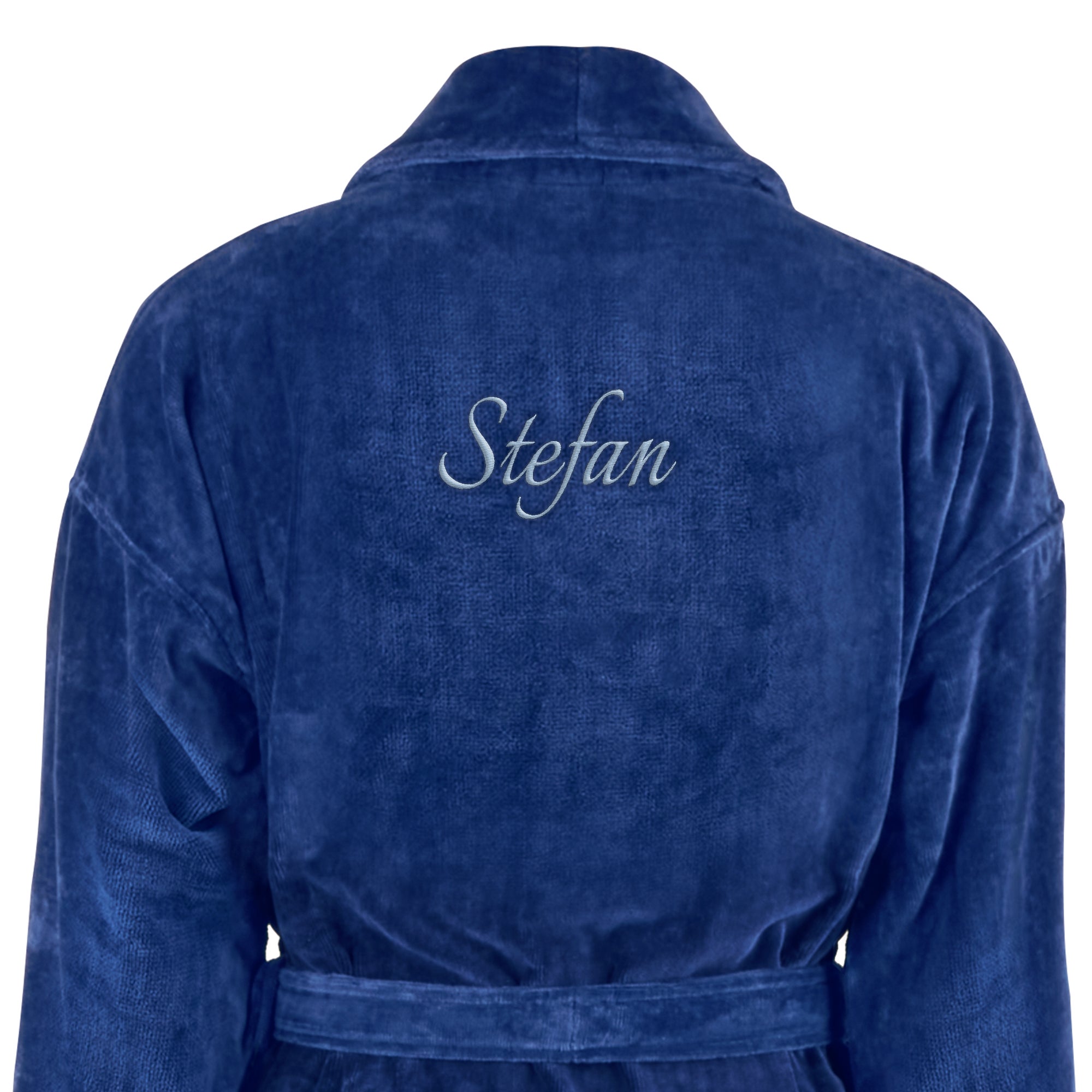 Heren badjas borduren - Donkerblauw - L/XL