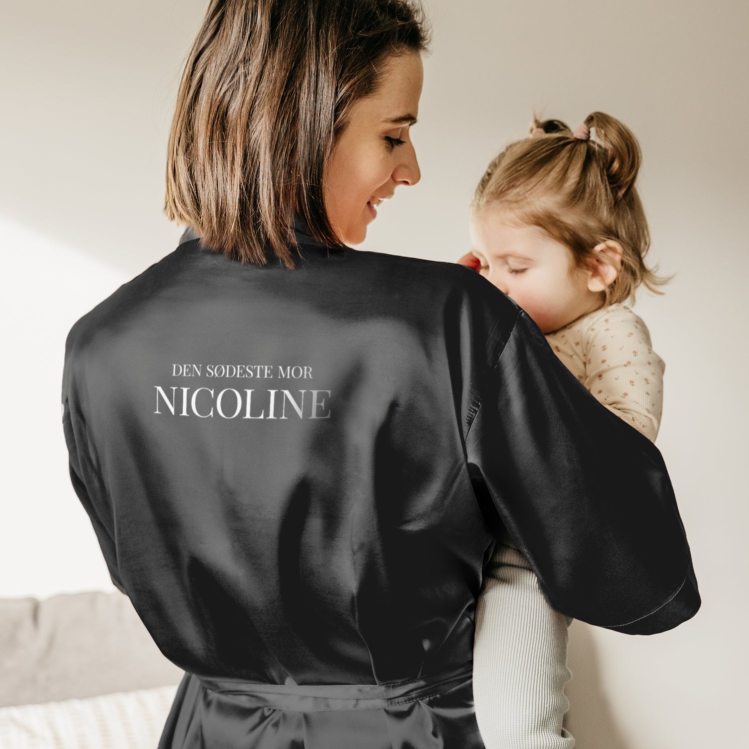 Kimono med navn - Sort