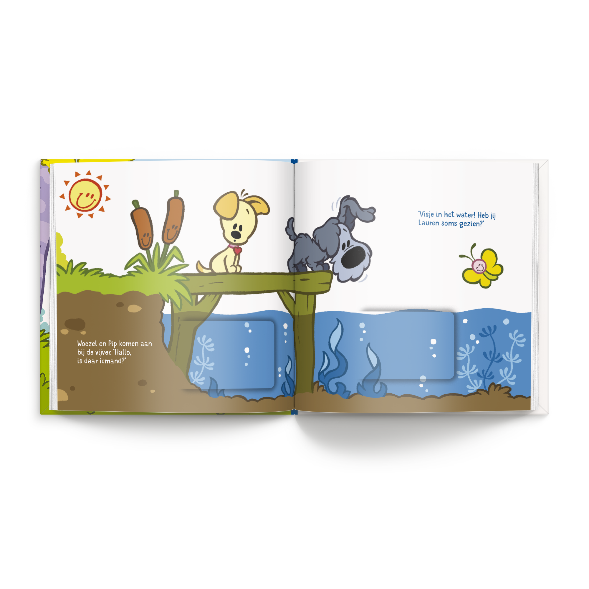 Leuk Woezel & Pip flapjesboek Verstoppertje personaliseren met de naam van je kindje.