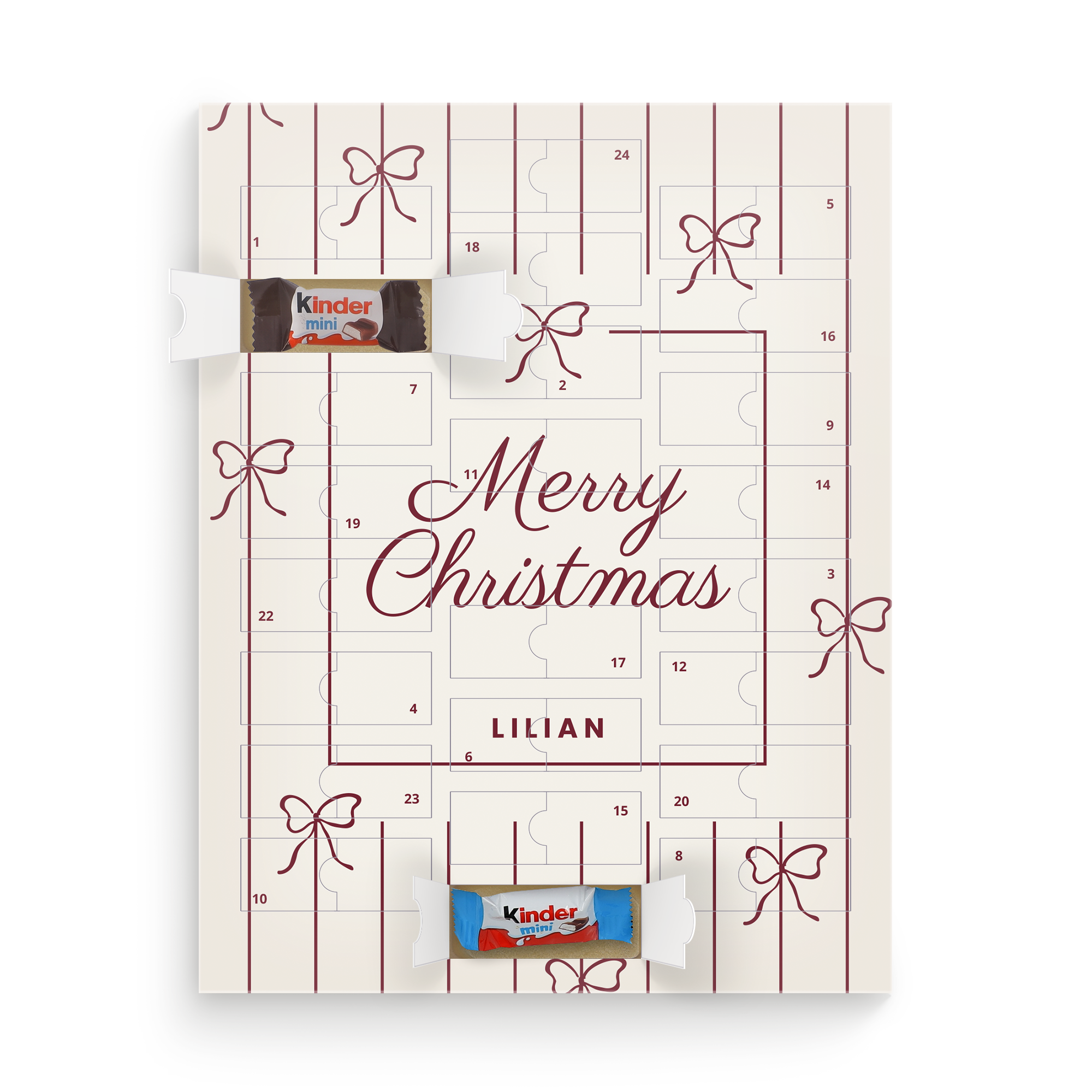 Calendario de Adviento kinder Chocolate personalizado - Diseño personalizado