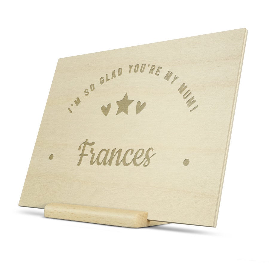 Personalised greeting card - Wood - Mother's Day - Landscape
