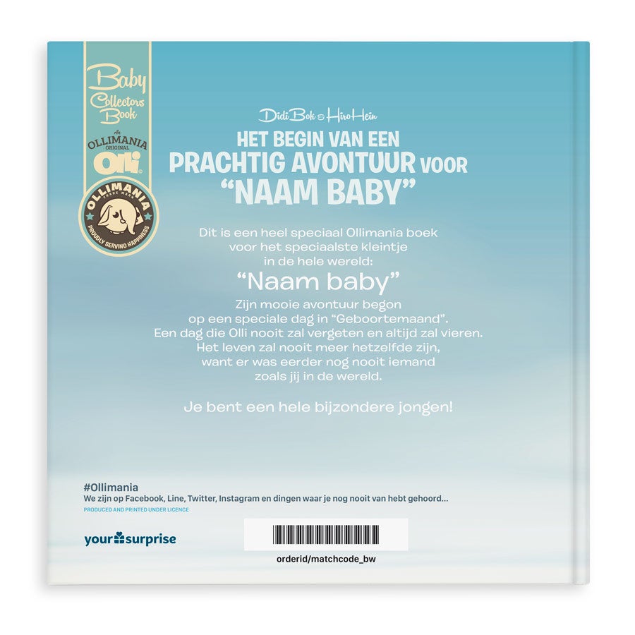 Babyboek met naam, foto, geslacht en geboortedatum - Hardcover