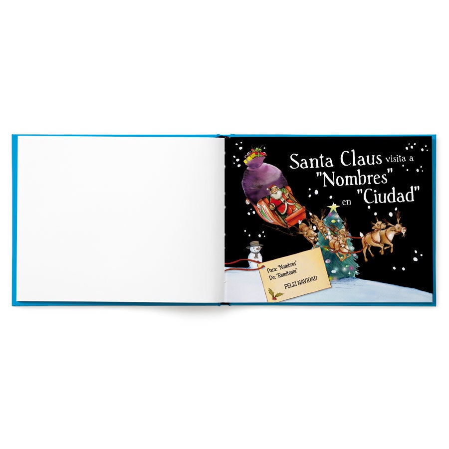 Libro de Navidad con nombre - Santa Claus viene de visita - Tapa dura