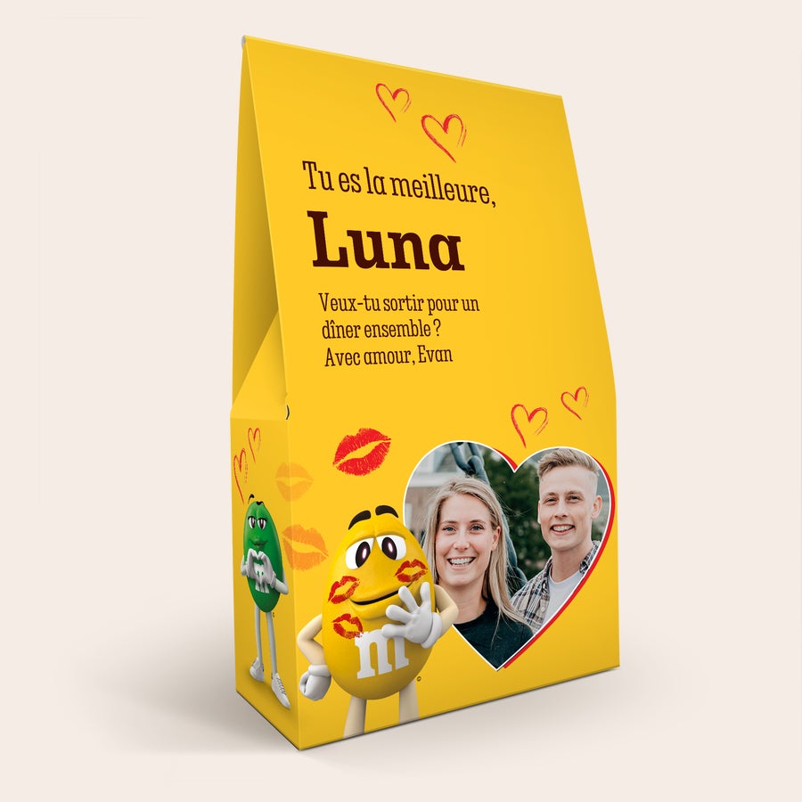 Boîte cadeau personnalisée XL M&M's - 6 sachets (714 grammes) Boîte cadeau personnalisée XL M&M's - 6 sachets (714 grammes)