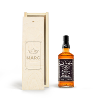 Whisky in engraved case - Jack Daniels