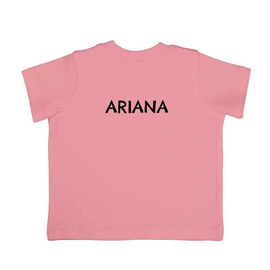 Tricou personalizat pentru bebeluși - Mânecă scurtă - Roz - 62/68