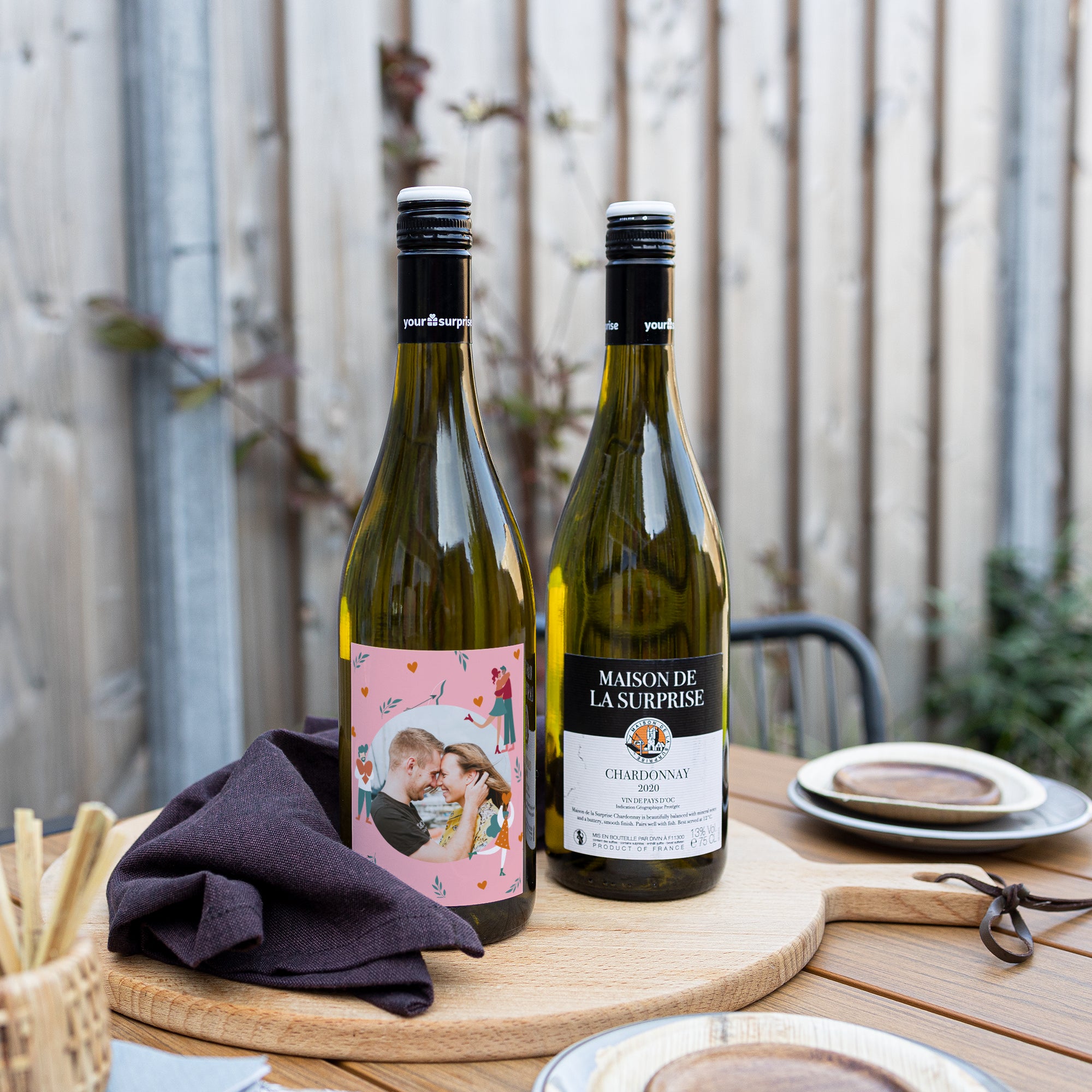 Wijn met bedrukt etiket - Maison de la Surprise - Chardonnay Wijn met bedrukt etiket - Maison de la Surprise - Chardonnay