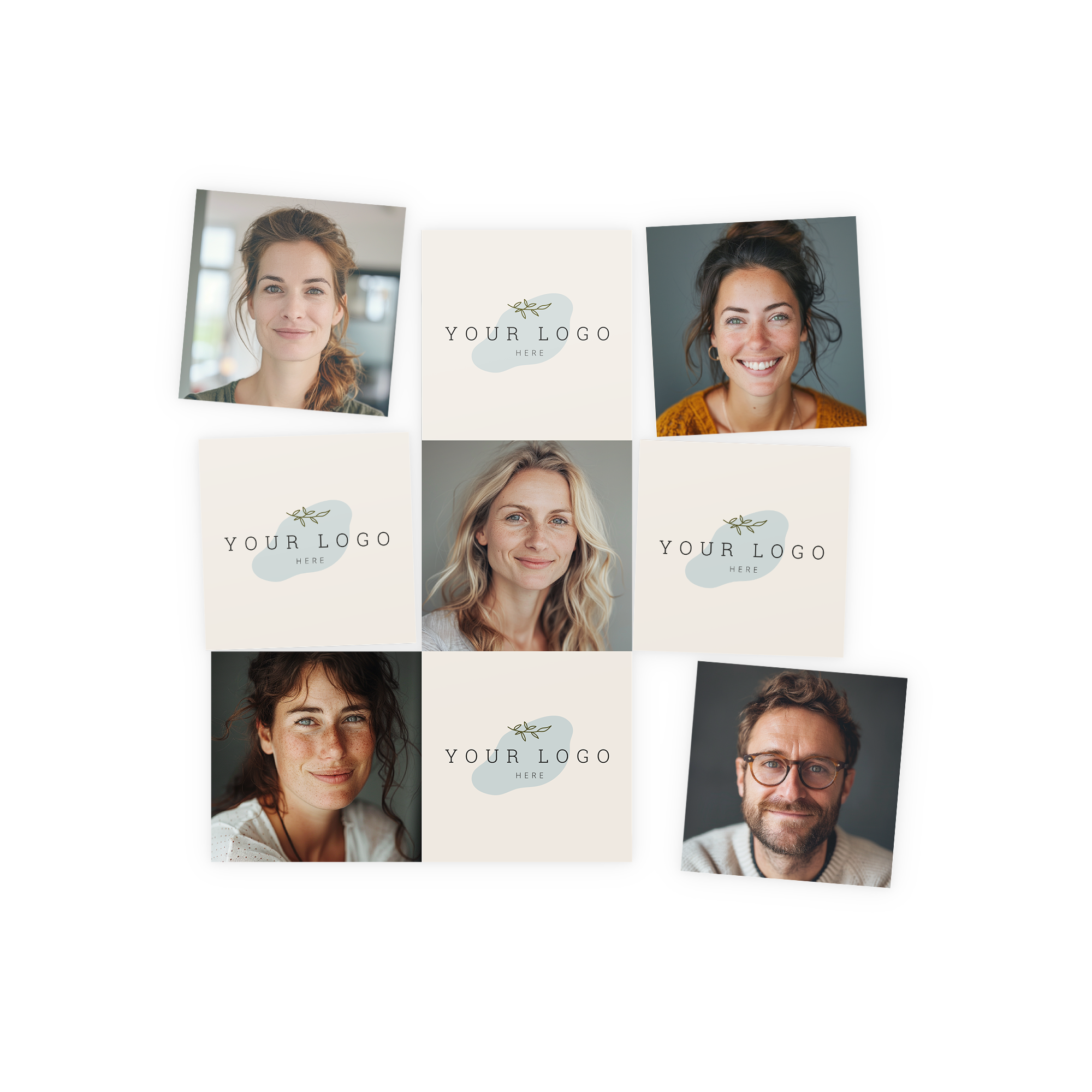 Set devetih personaliziranih magnetov s potiskanimi fotografijami in logotipi za presenečenje.