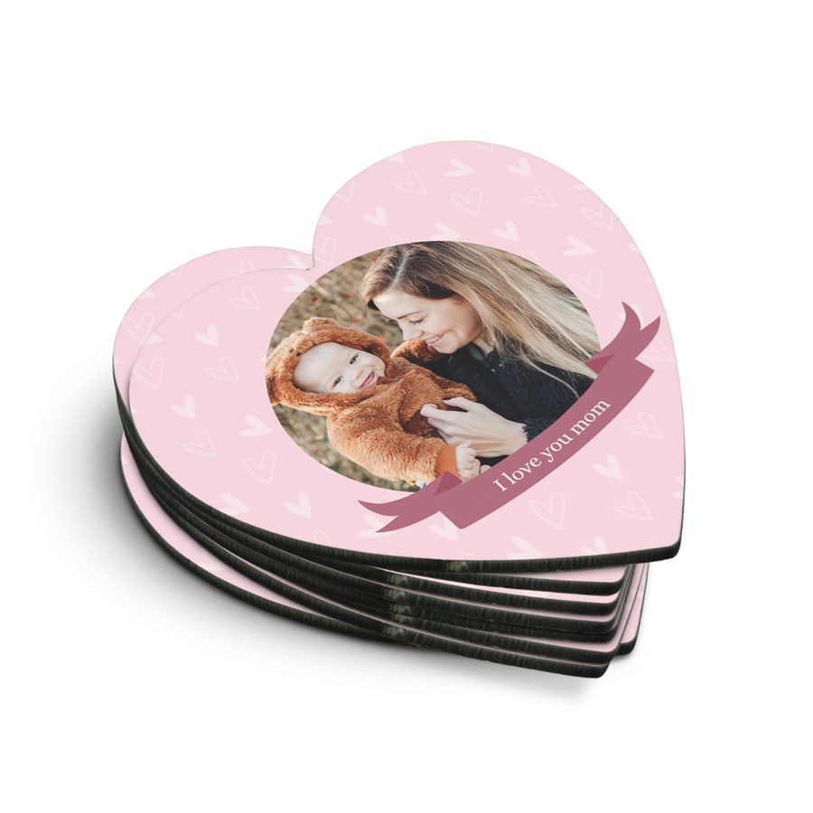 Coasters - Heart (8 stk)