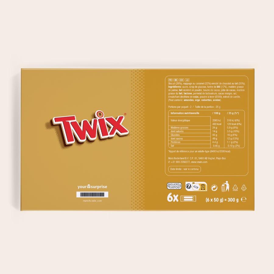 Méga barre Twix personnalisée Méga barre Twix personnalisée