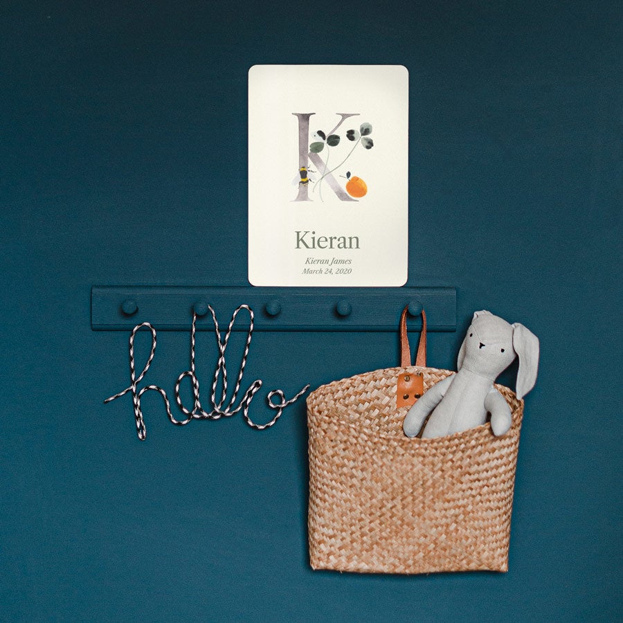 Metryczka urodzenia Milestone® - Inicjał