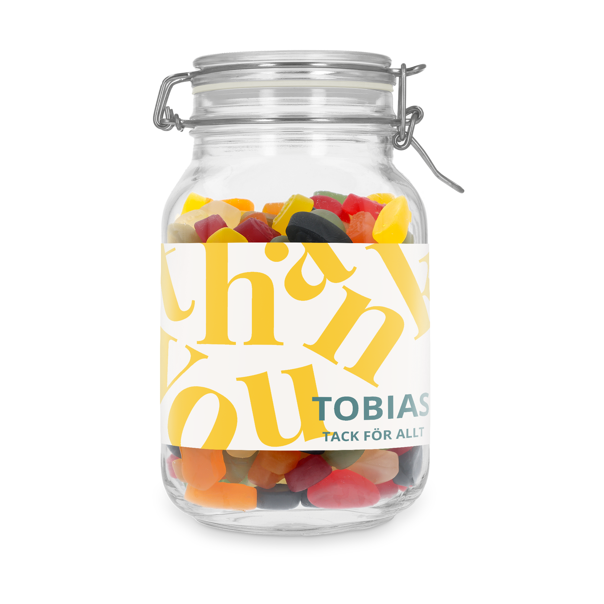 Personlig Glaskrukke med Slik