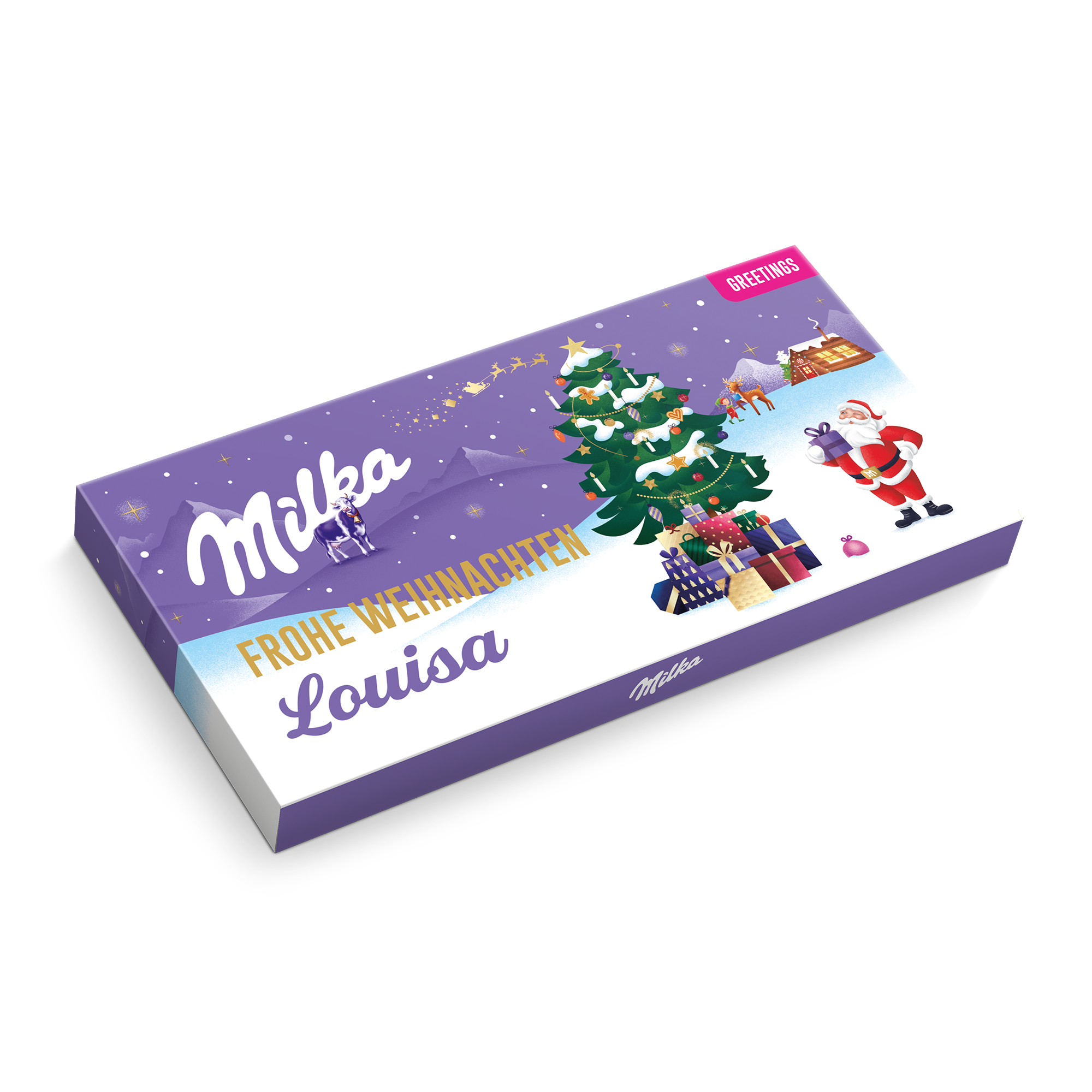 Personalisierte Milka-Schokoladen-Grußkarte