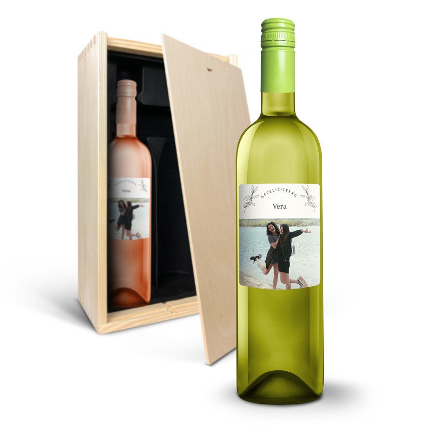 Wijnpakket met bedrukt etiket - Oude Kaap - Wit en rosé