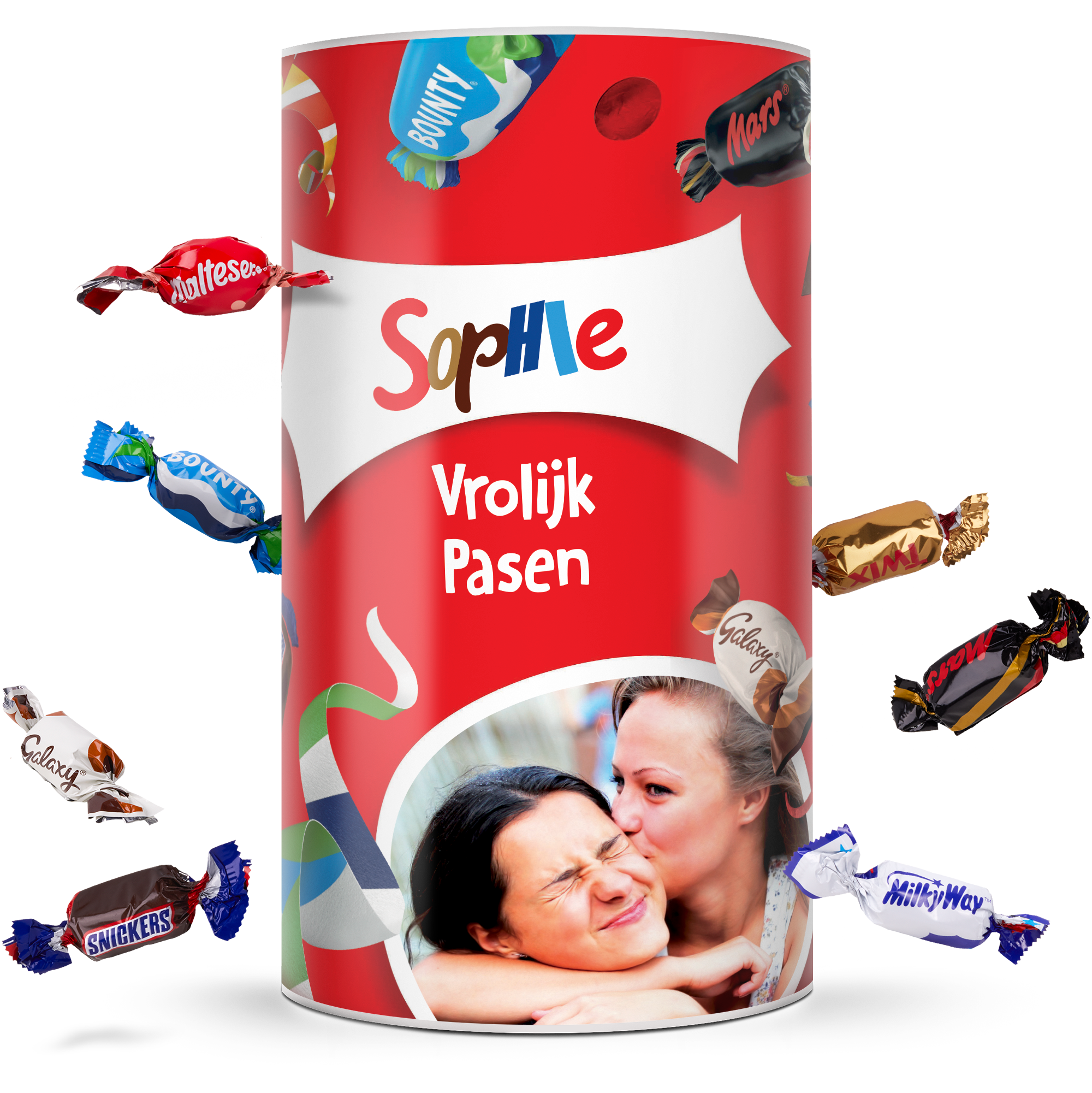 Celebrations XL chocolade cadeauverpakking met naam en foto