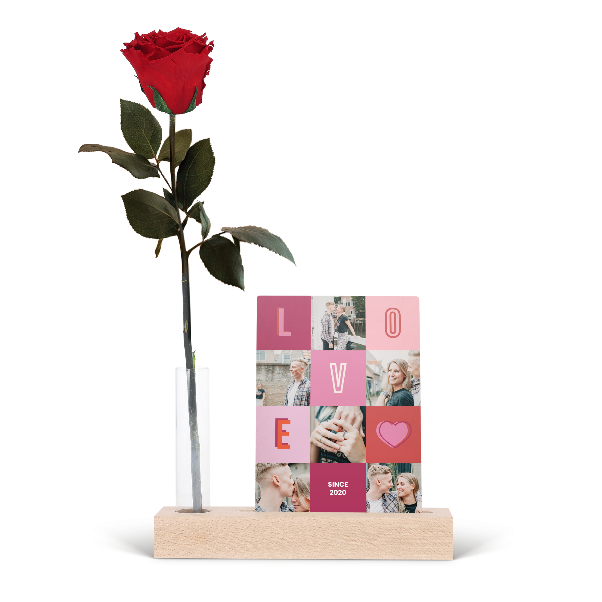 Evighedsrose med eget billede på træ