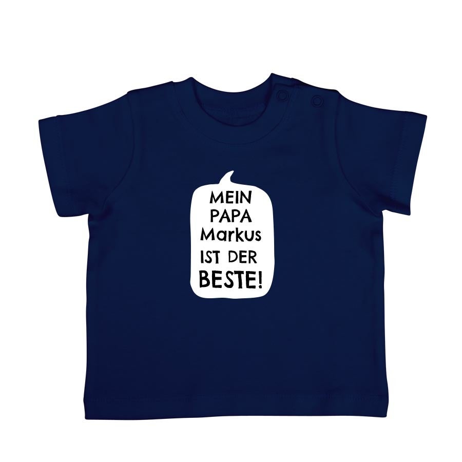 Baby T-Shirt bedrucken- Kurzarm - Dunkelblau - 62/68