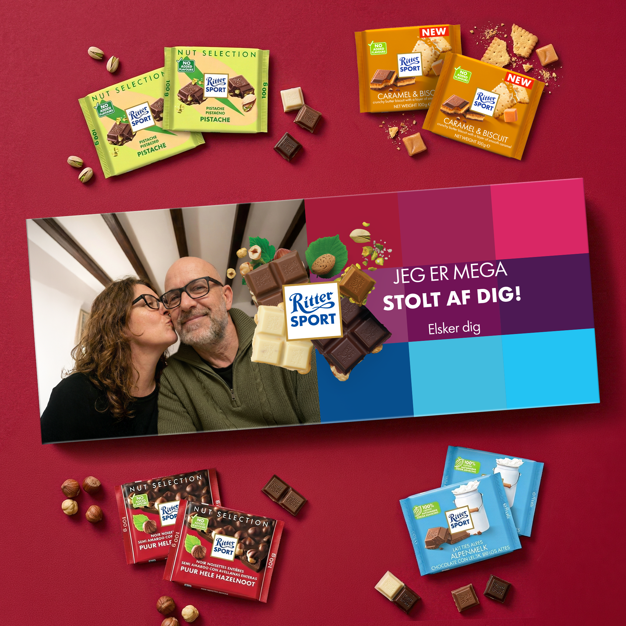 Personlig Mega Ritter Sport chokoladebar