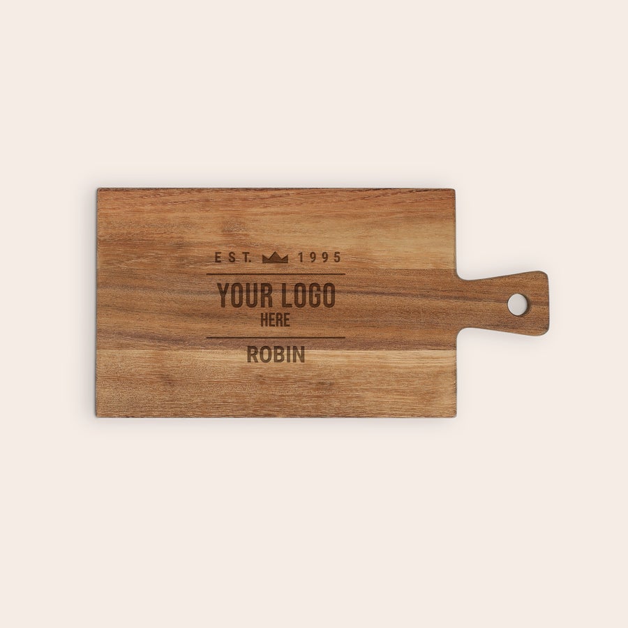 Tagliere in Legno Personalizzato Vassoio da portata in legno di teak personalizzato con incisione laser di logo e nome