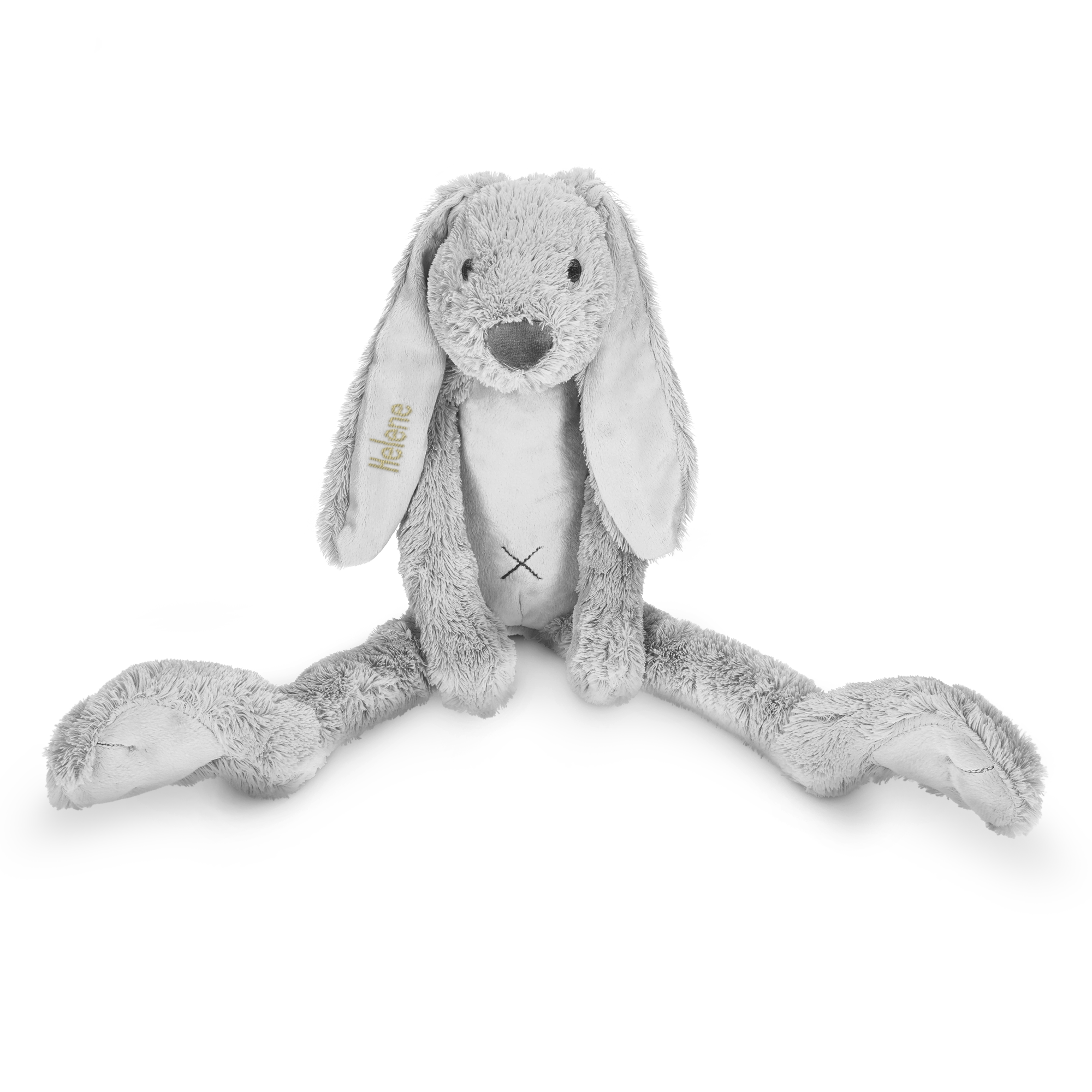Søt grå kosekanin fra Rabbit Richie med navnet Helene brodert på øret, perfekt for barn.
