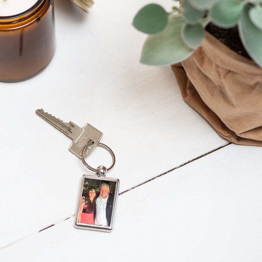 Kroužek na klíče s fotografií - Oboustranný - Den otců