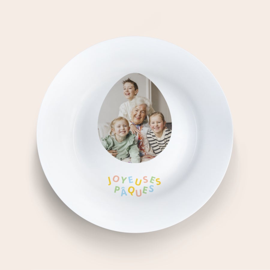 Assiette personnalisée Joyeuses Pâques Assiette personnalisée Joyeuses Pâques