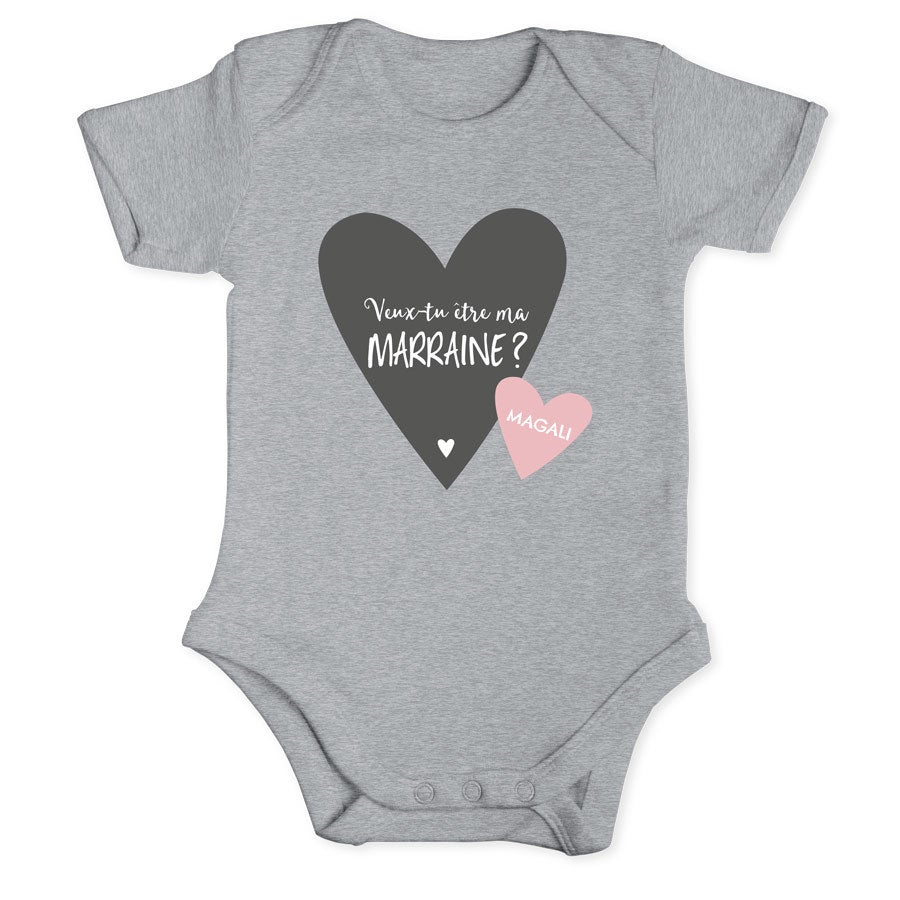  Body marraine personnalisé - Gris -  50/56