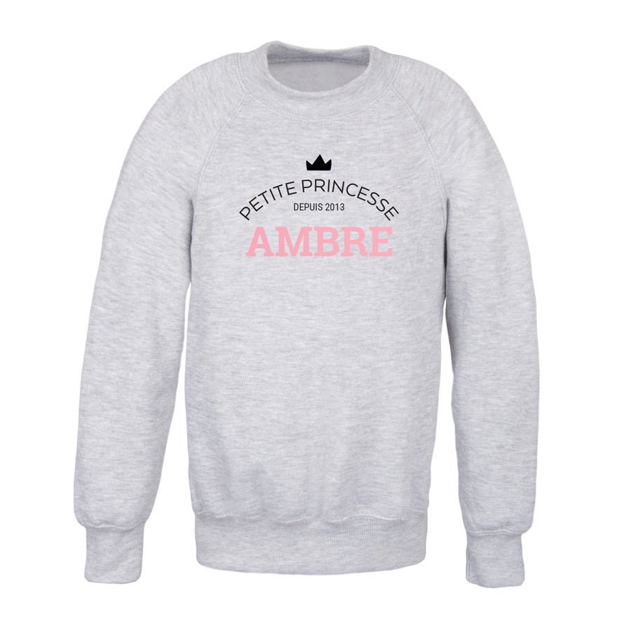 Sweat personnalisé - Enfant - Gris