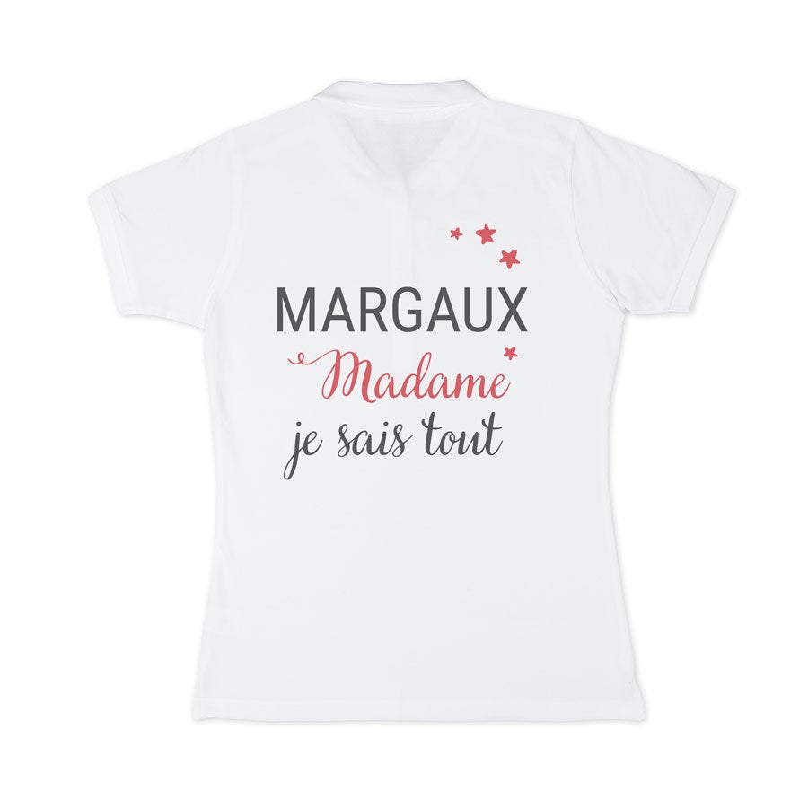 Polo personnalisé femme - Blanc - XXL