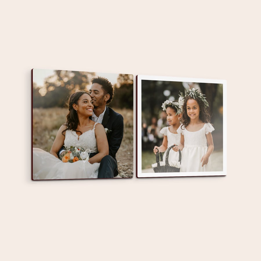 Pannelli Murali Personalizzati Pannelli in legno con foto personalizzata di una coppia e damigelle per decora la tua parete con il tuo design