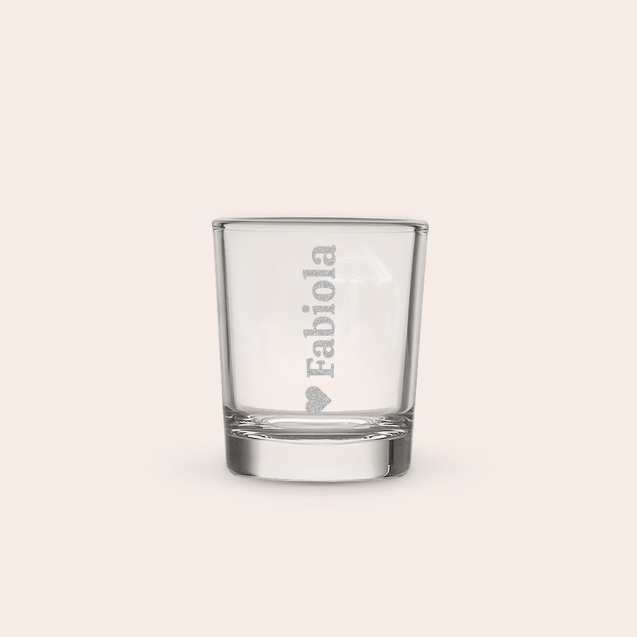 Vodka YourSurprise Bicchiere da vodka personalizzato con il nome Fabiola e un cuore inciso un ottimo regalo a tema alcolico