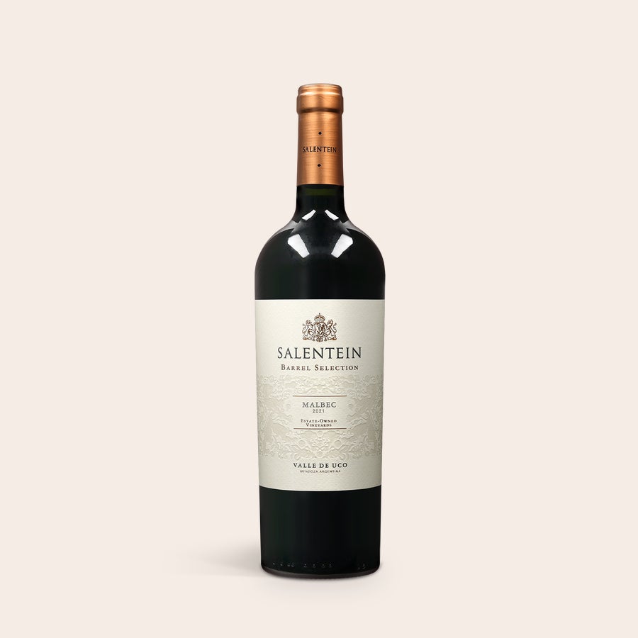 Vino Salentein Malbec Botella de vino Salentein Malbec 2021 de Valle de Uco, ideal para regalar en un estuche personalizado.