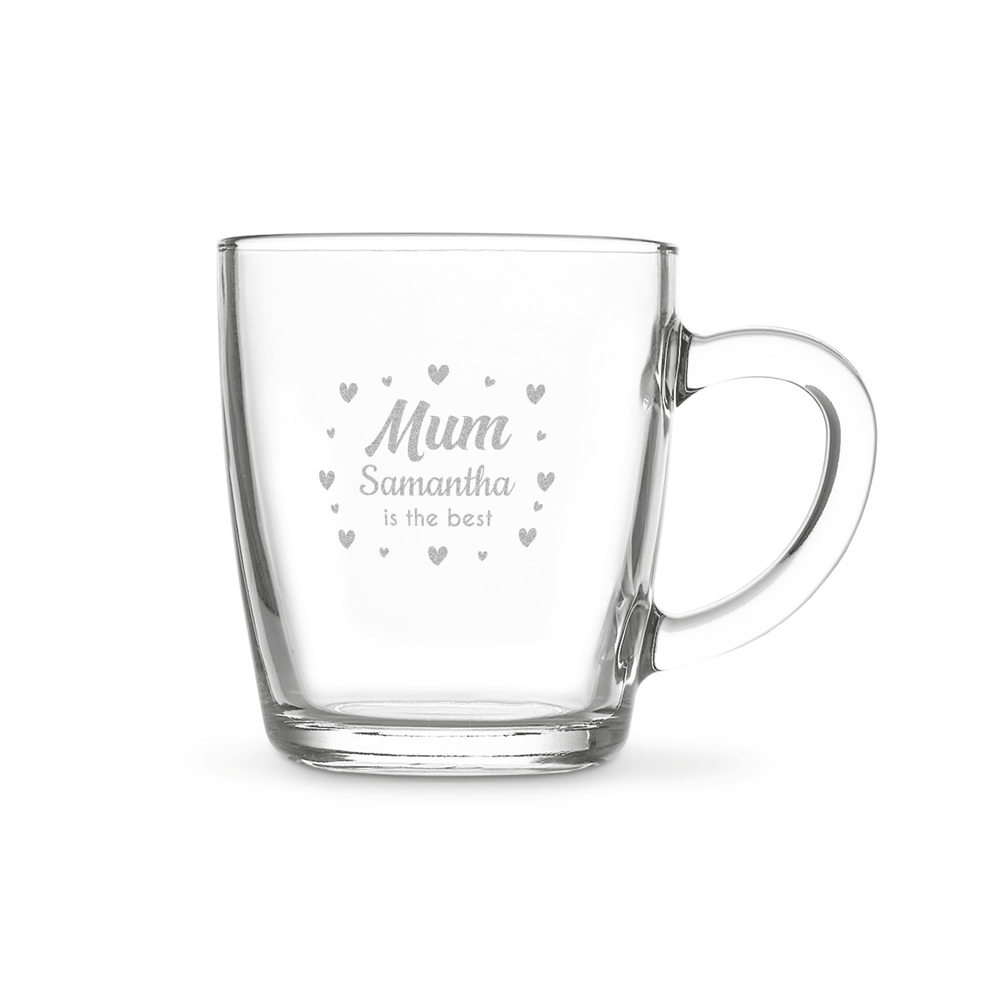 Personalised glass mug - Mother's Day - Engraved - 2 pcs