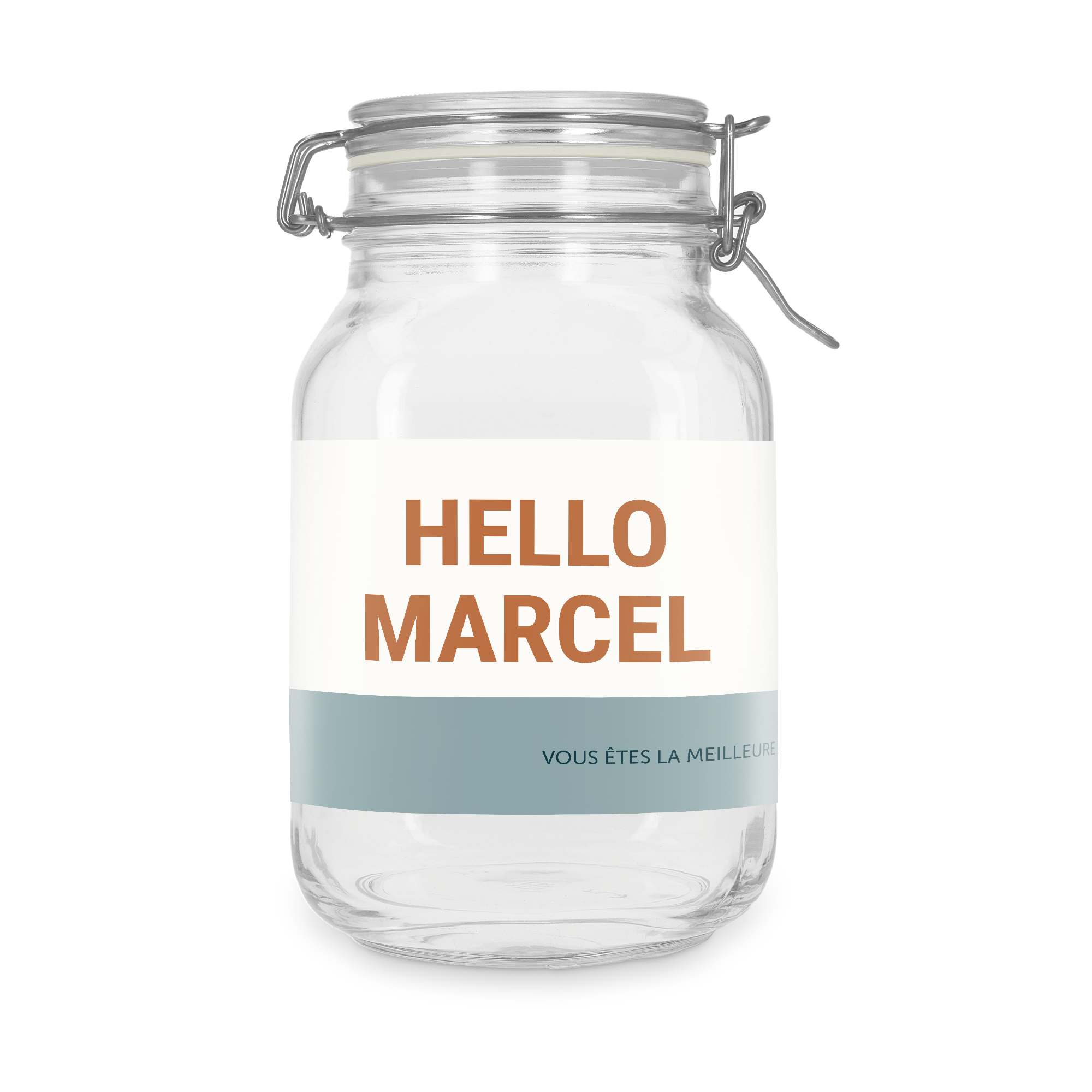 Bocal en verre avec couvercle - personnalisé