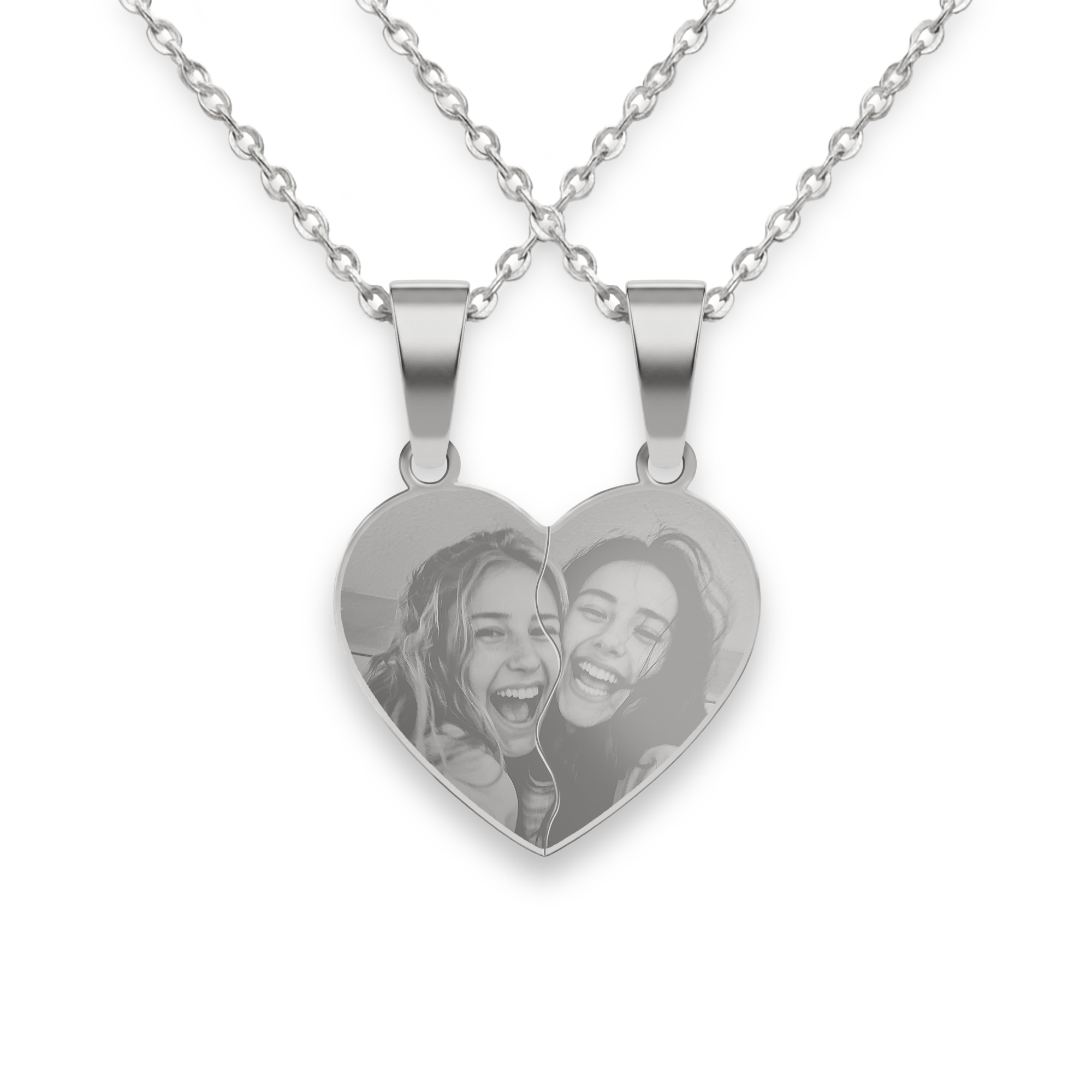 Collana con cuore spezzato inciso