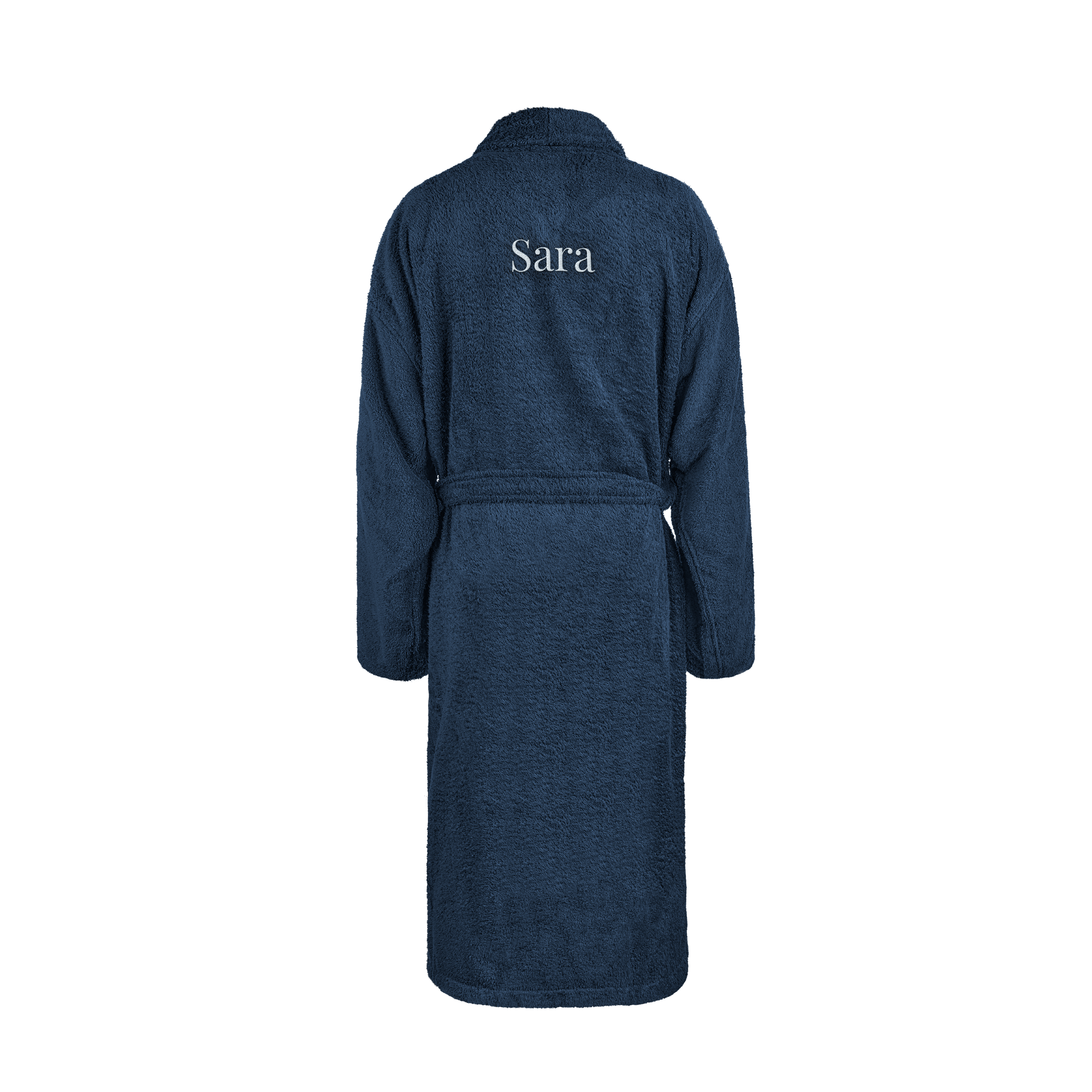 Dames badjas borduren - Donkerblauw - L/XL