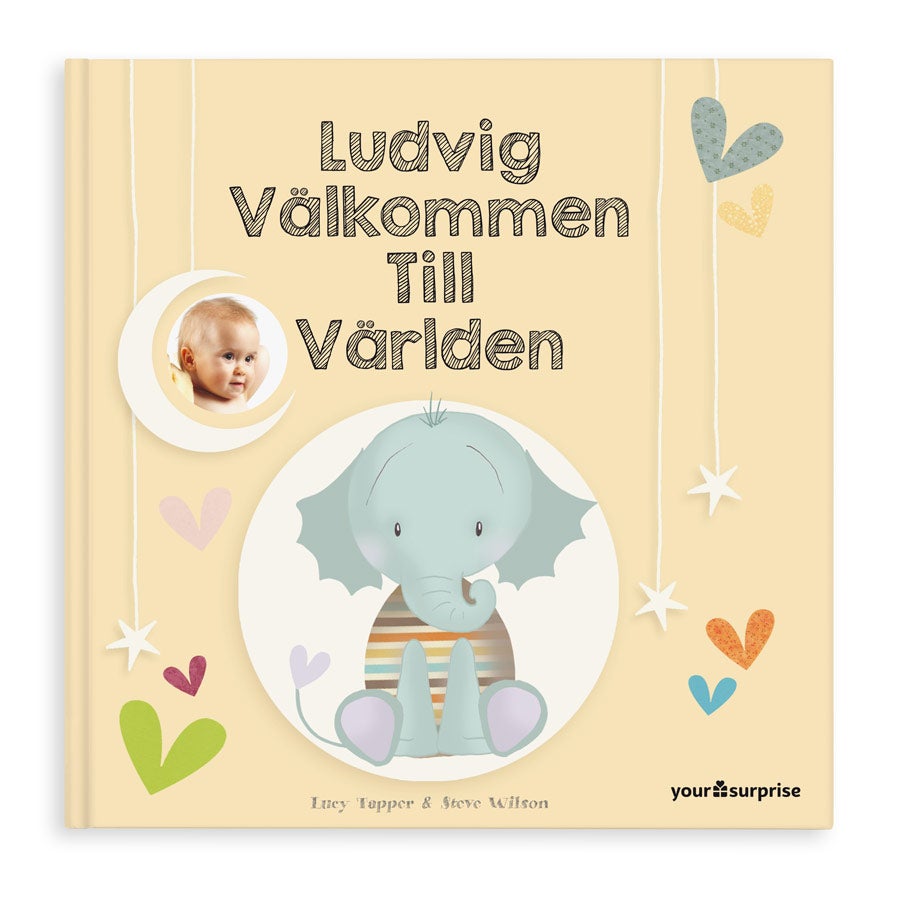 Babybok med namn - Välkommen till världen - Hardcover