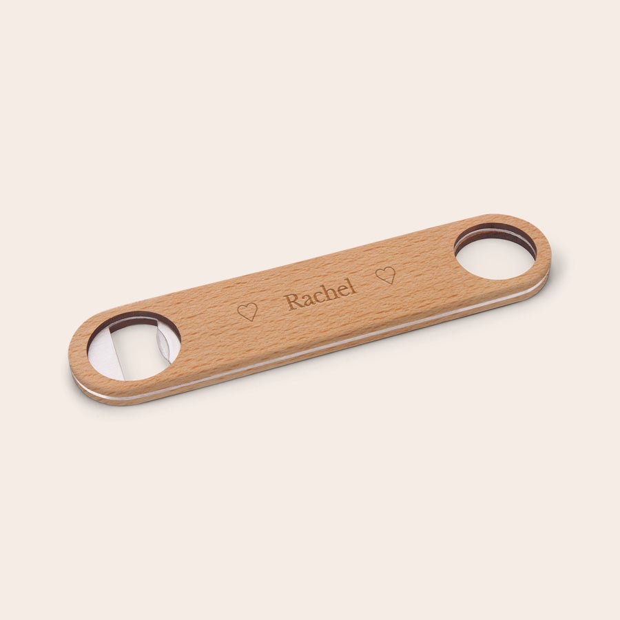 Engraved wooden bottle opener Engraved wooden bottle opener