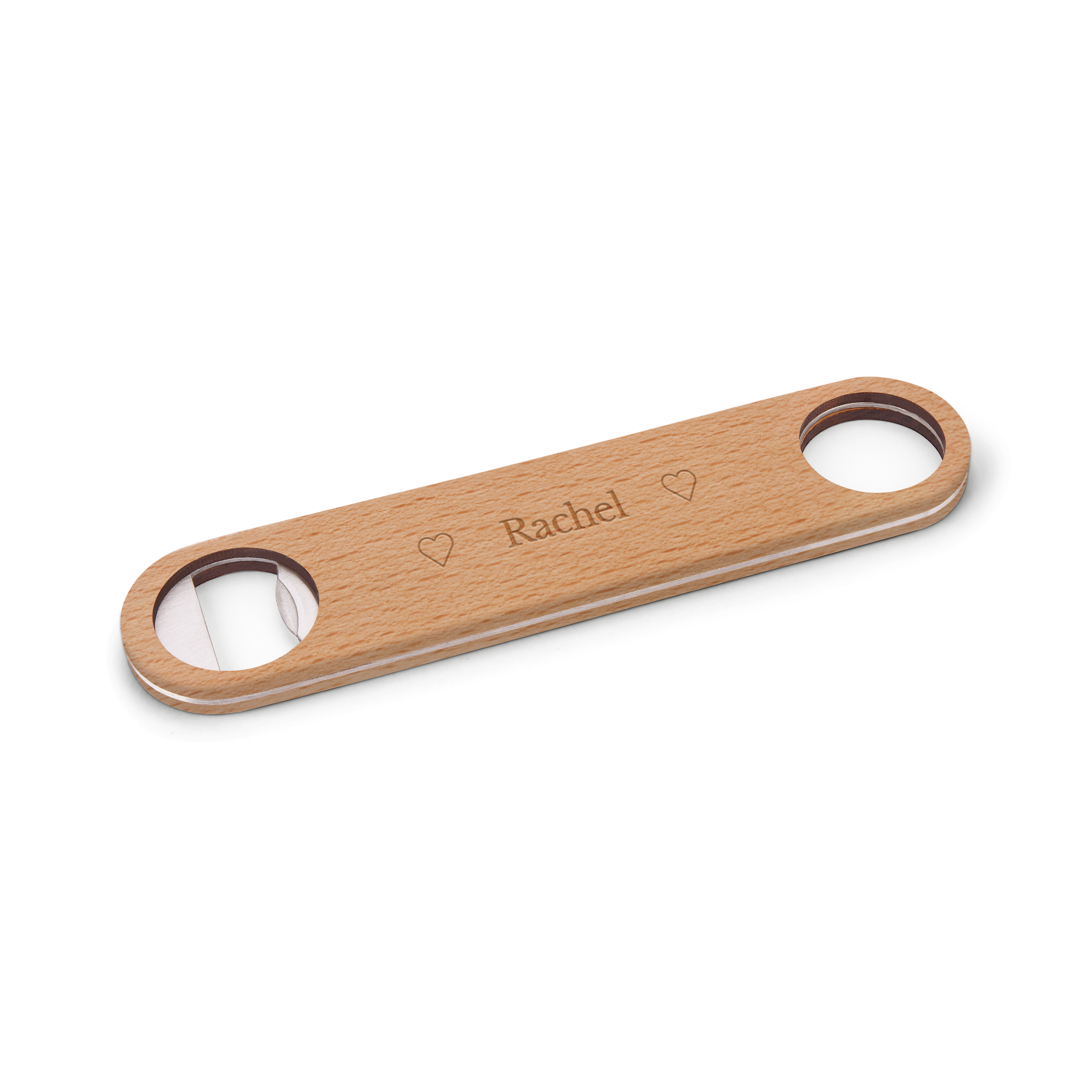 Engraved wooden bottle opener