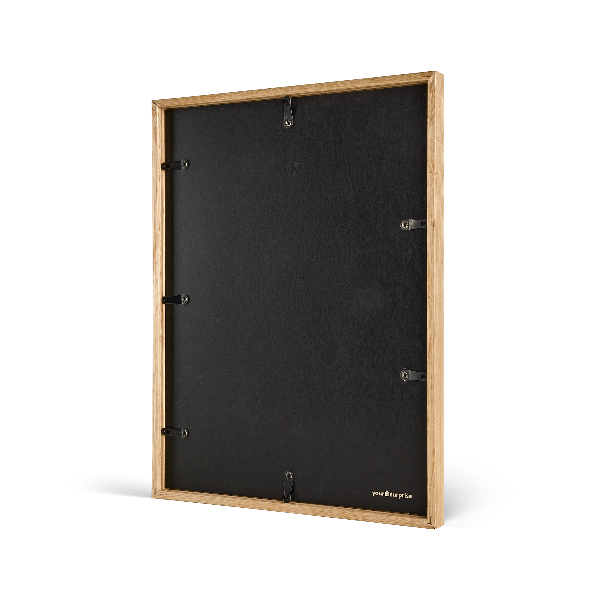 Houten fotolijst met ophangsysteem voor een gepersonaliseerde fotoafdruk om jouw fotomoment aan de muur te hangen