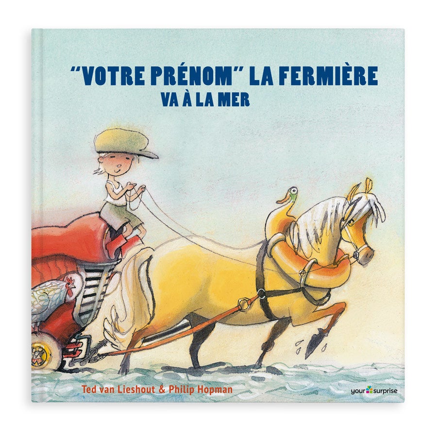 Livre enfant personnalisé "VOTRE PRÉNOM" La Fermière va à la Mer pour les vacances